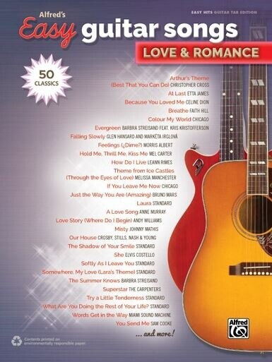 Alfreds Easy Guitar Songs Love &amp; Romance Tab