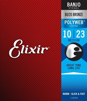 Elixir Polyweb Banjo Strings Med 10-23