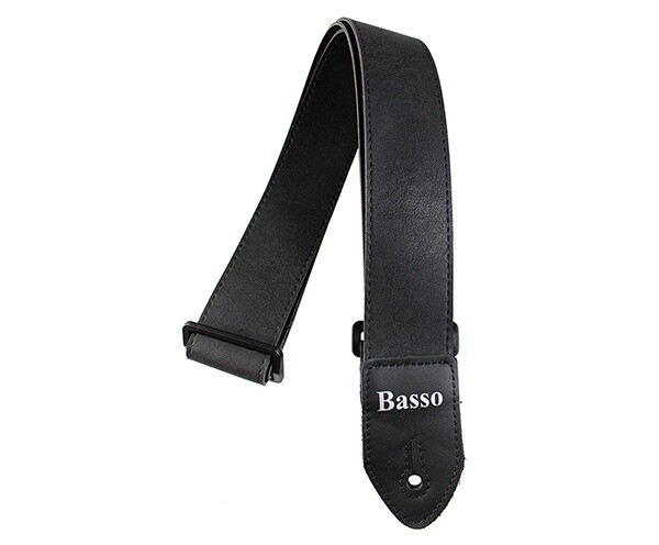 Basso Guitar Strap Synthetic Leather Ends, Style: Black