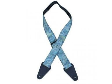 Aboriginal Art Guitar Strap Aqua