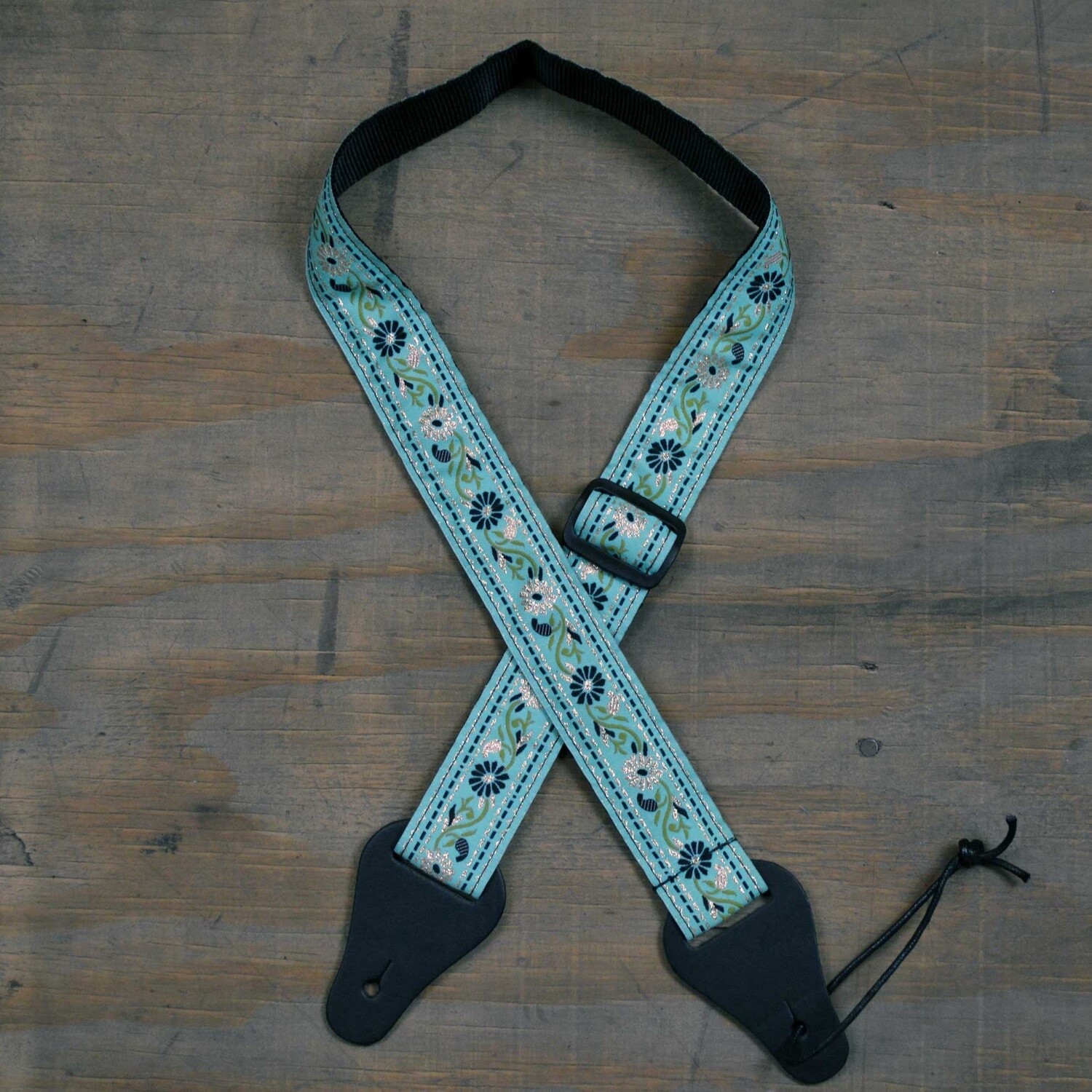 Jacquard Ukulele Strap Aqua Flower