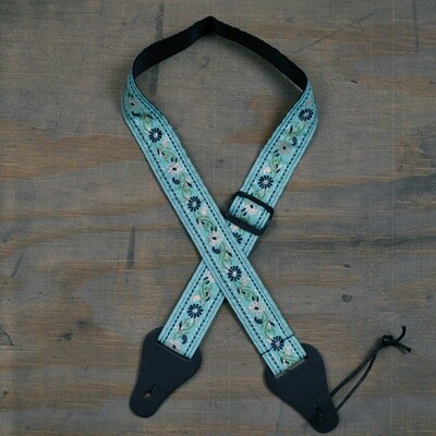 Jacquard Ukulele Strap Aqua Flower