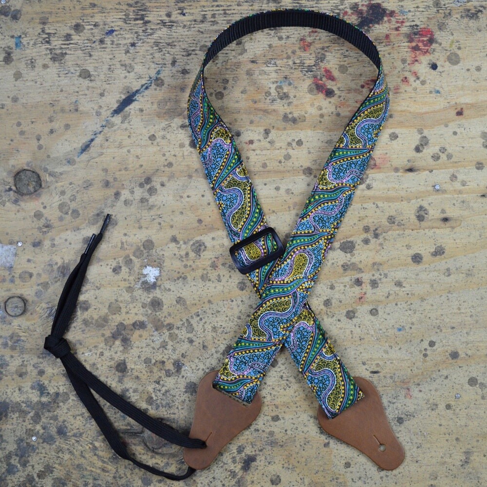 Aboriginal Art Ukulele Strap Women Collecting Water Green