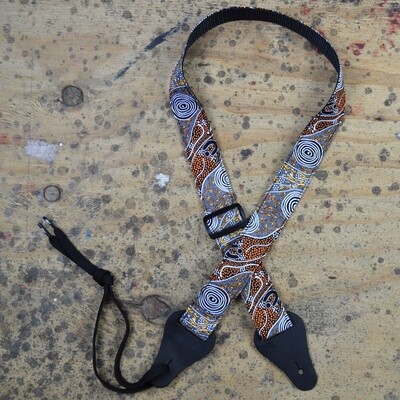 Aboriginal Art Ukulele Strap Bush Camp