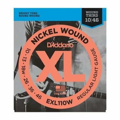 D&#39;Addario EXL110W Electric Guitar Strings Regular Wound 3rd 10-46