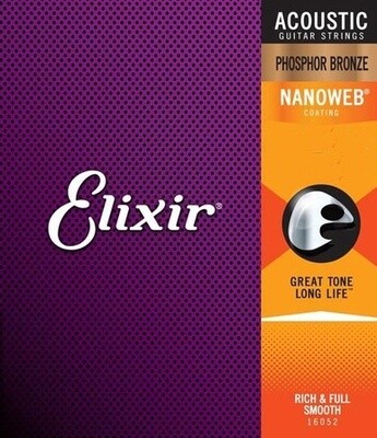 Elixir Nanoweb PB Acoustic Strings Custom Light 11-52