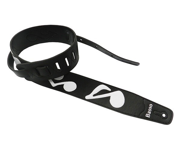 Basso Guitar Strap Musical Notes, Colour: Black Notes