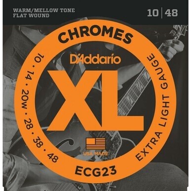 D&#39;Addario ECG23 Chromes Extra Light Flatwound 10-48