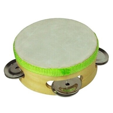 Drumfire Headed Wooden Tambourine (4&quot;)