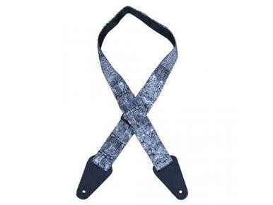 Aboriginal Art Guitar Strap Black &amp; White