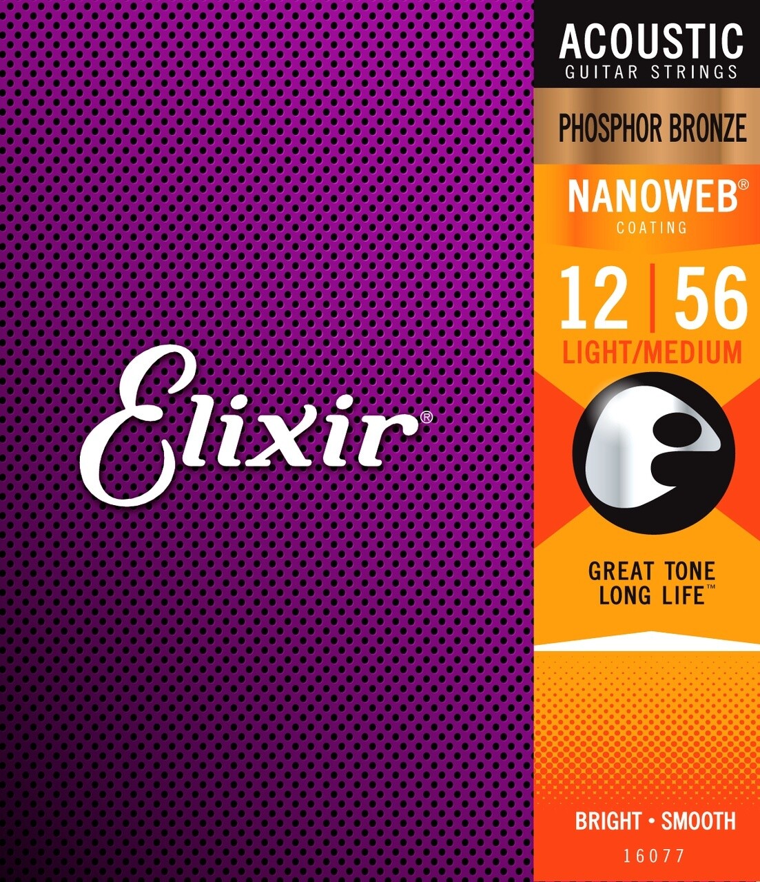 Elixir Nanoweb PB Acoustic Strings Light Medium 12-56