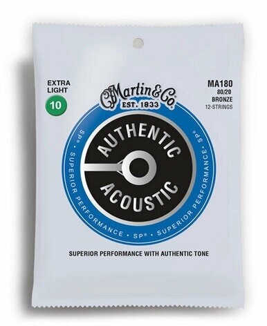Martin 80/20 12 String Acoustic Guitar Strings Extra Light 10-47