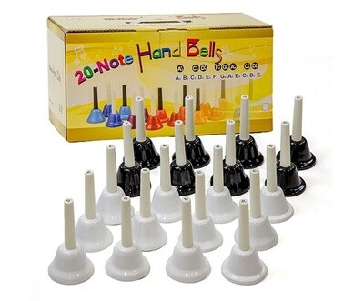 Hand Bells 20 Chromatic A3-E5 Black &amp; White