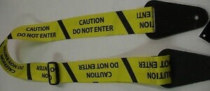 Colonial Leather Caution Do Not Enter Printed Webbing Guitar Strap