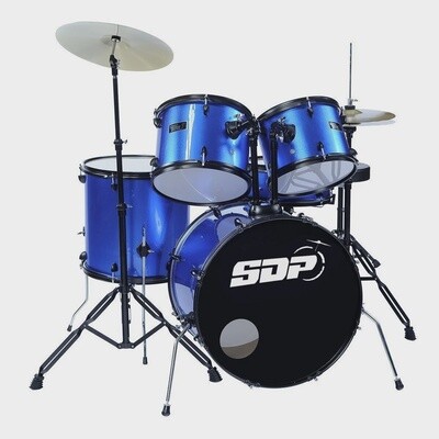 Sonic Drive 5-Piece Rock Drum Kit with 22&quot; Bass Drum (Metallic Blue w/ Matte Black Hardware)