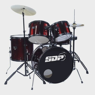 Sonic Drive 5-Piece Rock Drum Kit with 22&quot; Bass Drum (Metallic Wine Red)