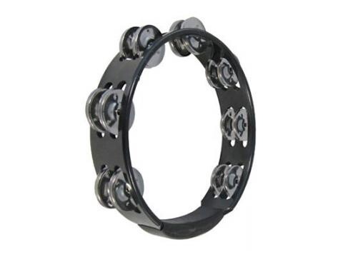 Plastic Tambourine 10&quot; With Grip Black