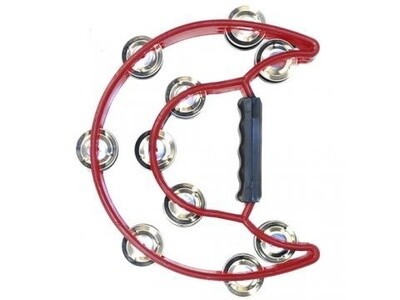Halfmoon Tambourine Double Row Red