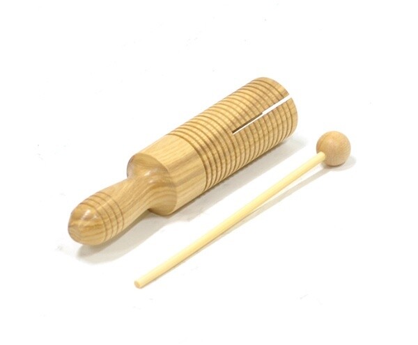 Tone Block Guiro Single With Handle &amp; Mallet