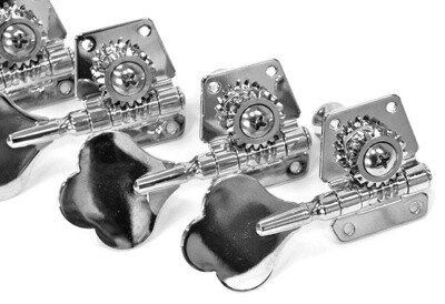 GT Bass Machine Heads 4 in Line Open Gear Chrome