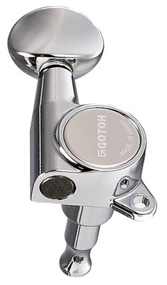 Gotoh SG381 Series 6 Inline Acoustic/Electric Guitar Machine Heads Oval (05) Chrome Buttons