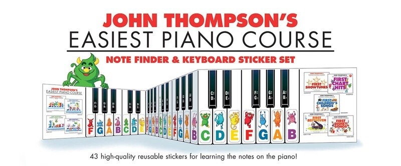 Easiest Piano Course Note Finder &amp; Keyboard Sticker Set