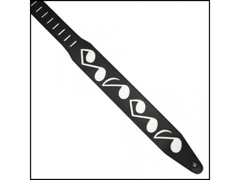 Colonial Leather Guitar Strap 3.5&quot; Music Notes