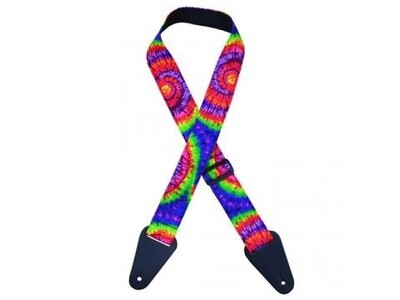 Colonial Leather Guitar Strap Rag Strap Tie Dye