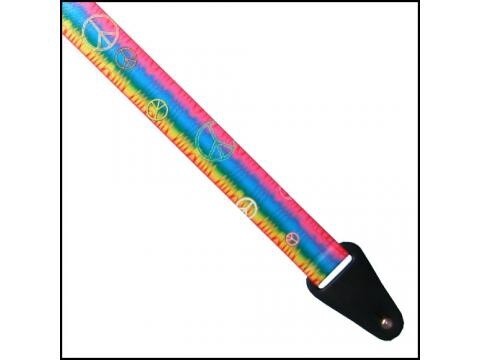 Colonial Leather Psychedelic Peace Rainbow Guitar Strap