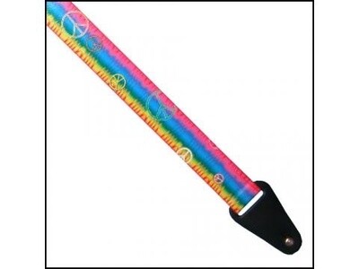 Colonial Leather Psychedelic Peace Rainbow Guitar Strap