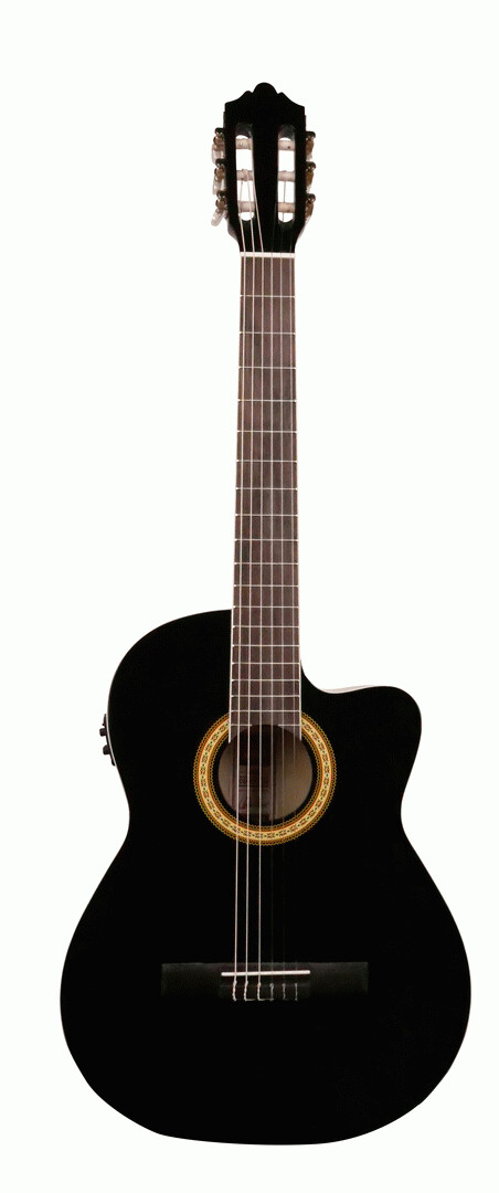 Ashton CG44CEQBK Classical Guitar Cutaway Black