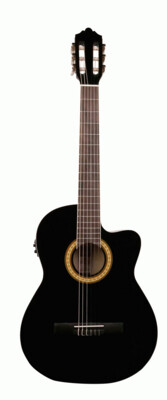 Ashton CG44CEQBK Classical Guitar Cutaway Black