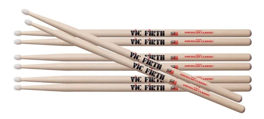 Vic Firth 5A Nylon Tip Drumsticks 3 Pack + 1 Free