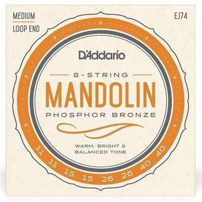 D&#39;Addario EJ74 Phosphor Bronze Mandolin Strings Medium 11-40