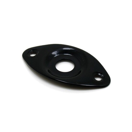 GT LP Style Metal Output Plate Oval Black