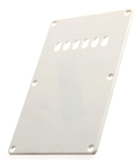 GT S Style Tremolo Spring Cover Backplate with Holes White