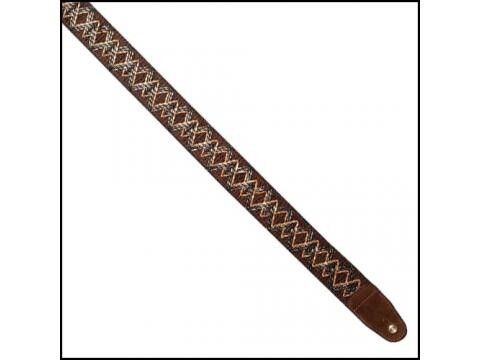 Lacing &amp; Suede Guitar Strap Chocolate
