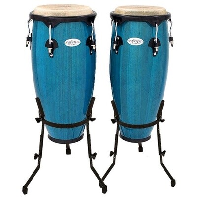 Toca 10 &amp; 11&quot; Synergy Series Wooden Conga Set in Bahama Blue