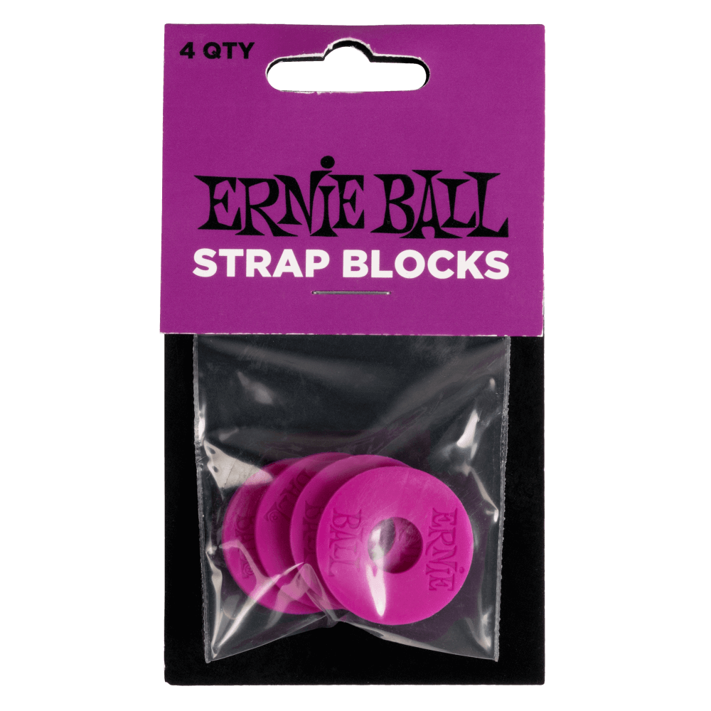 Ernie Ball Strap Blocks 4pk, Colour: Purple
