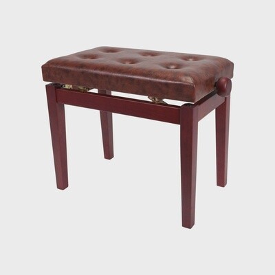 Crown Standard Tufted Height Adjustable Piano Stool (Mahogany)
