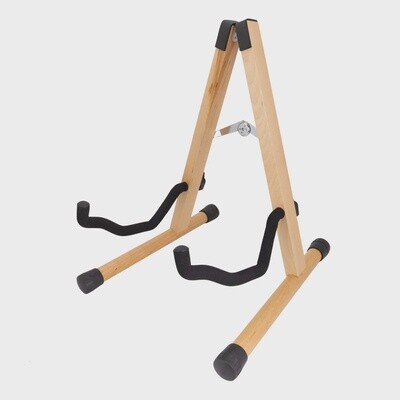 Fretz &#39;Woodie 5&#39; Wooden Folding A-Frame Acoustic and Electric Guitar Stand (Natural)