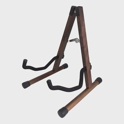 Fretz &#39;Woodie 5&#39; Wooden Folding A-Frame Acoustic and Electric Guitar Stand (Walnut)