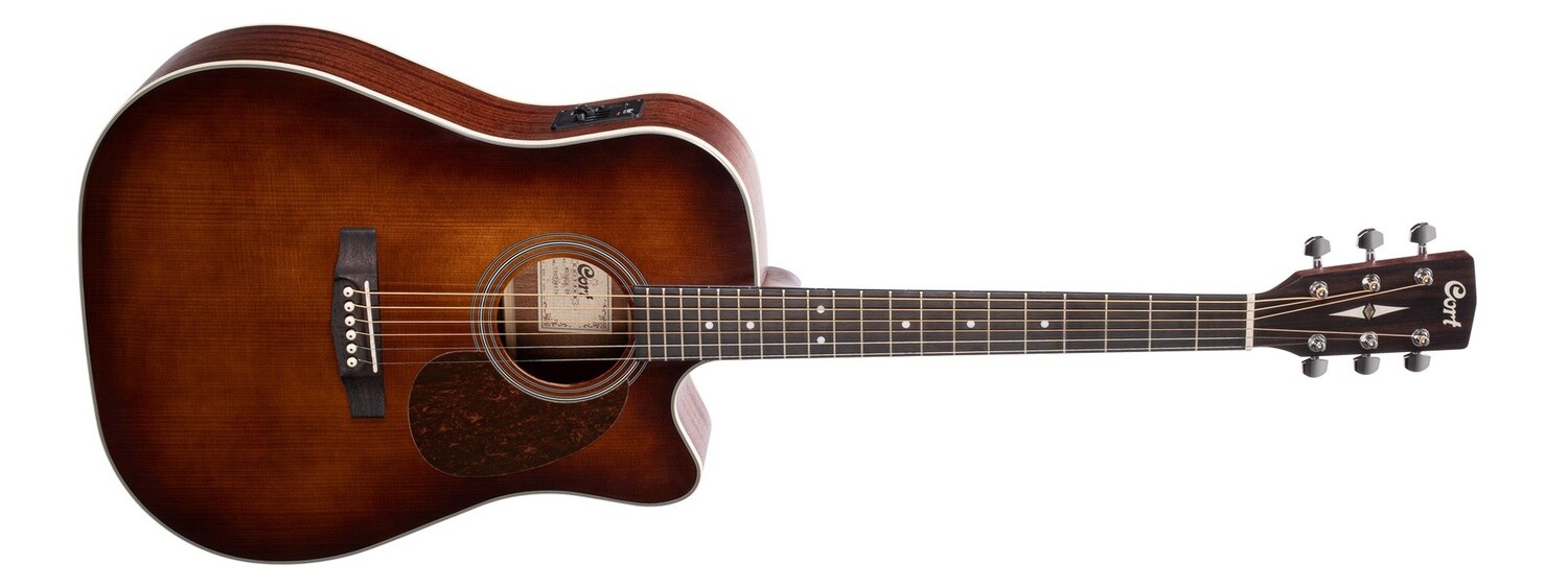Cort MR500e Dreadnought C/way Pickup Brown