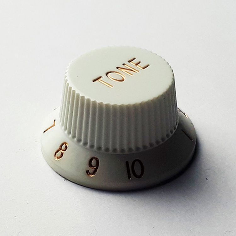 Strat Style Tone Knob White 2pk