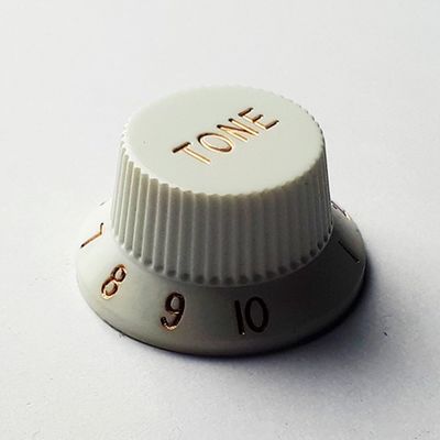 Strat Style Tone Knob White 2pk