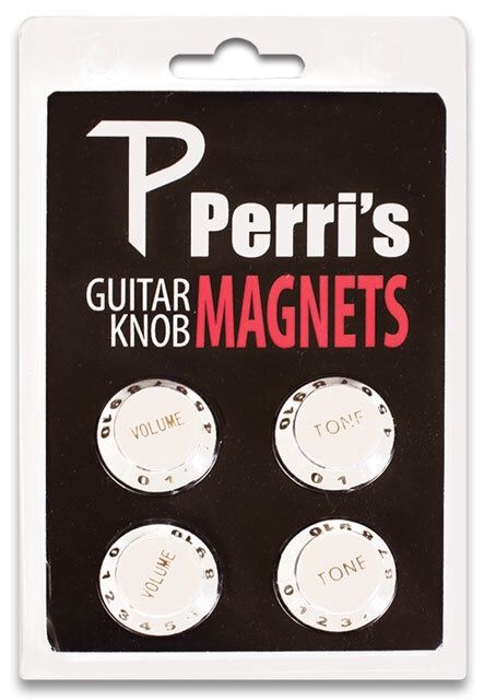 Perris White Guitar Knob Fridge Magnets 4pk