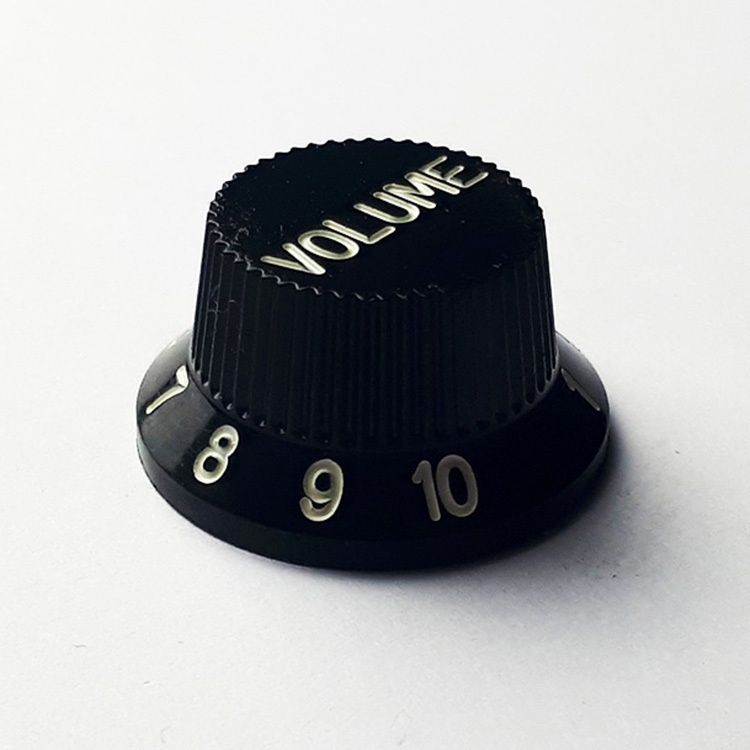 Strat Style Volume Knob Black 2pk