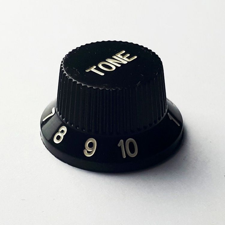 Strat Style Tone Knob Black 2pk