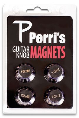 Perris Black Guitar Knob Fridge Magnets 4pk