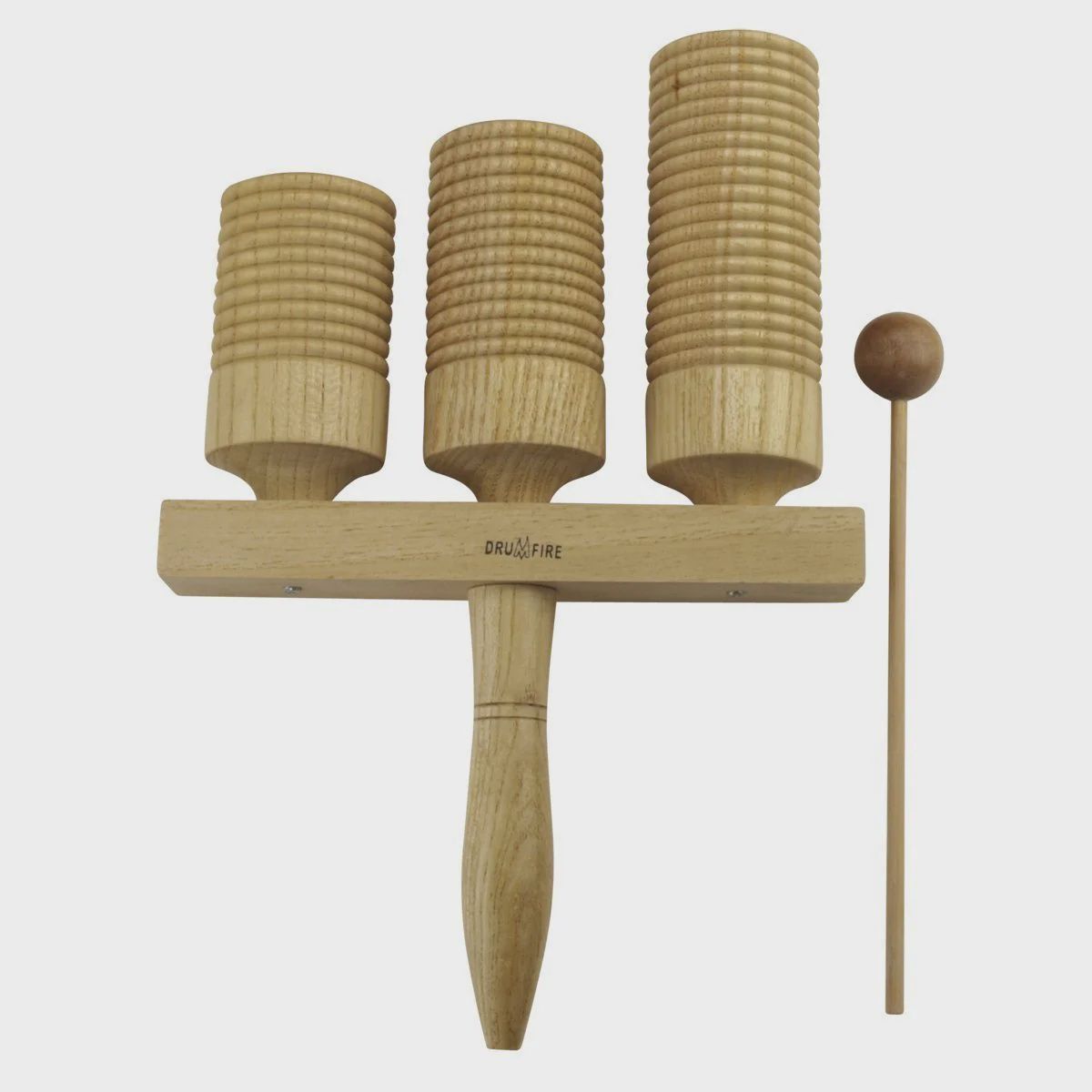 Tone Block Guiro Triple With Handle &amp; Mallet